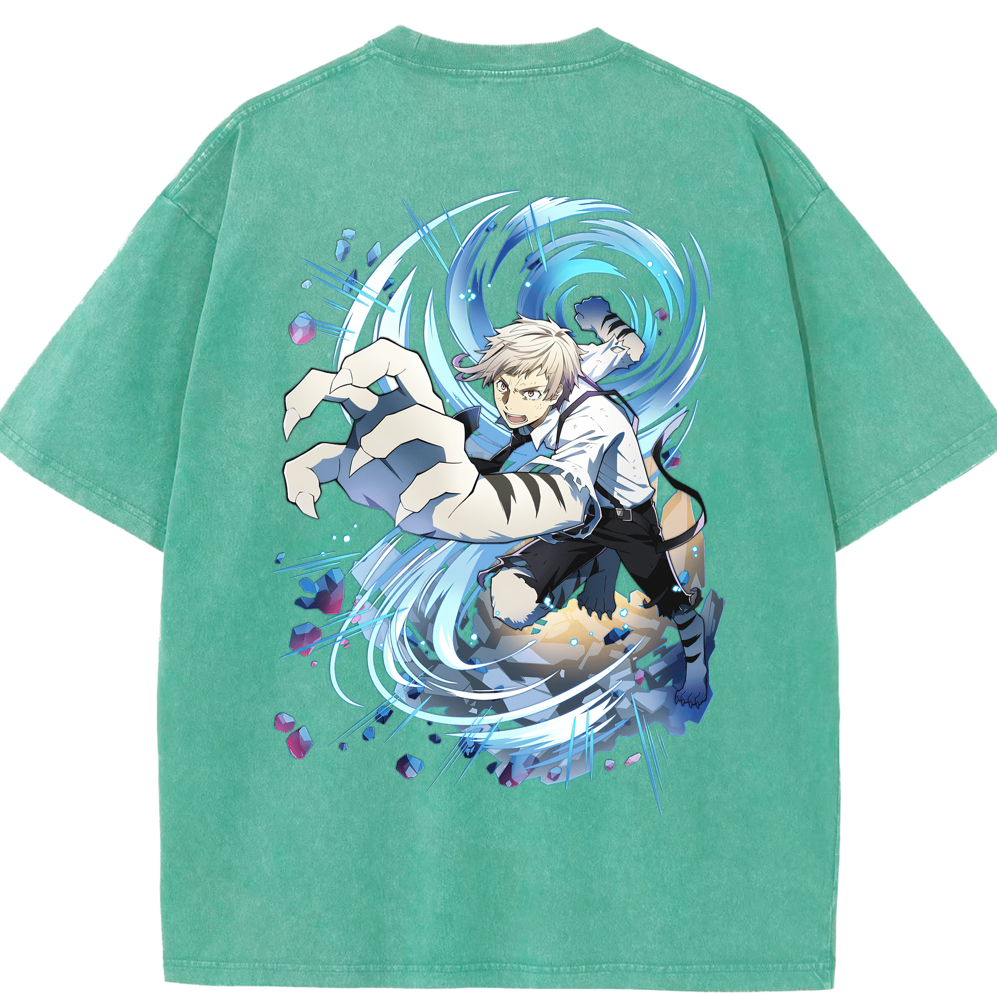 （画像用） 文豪ストレイドッグス Bungo Stray Dogs 綿100% ヴィンテージ風 半袖Tシャツ（背面プリント）